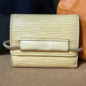 Louis Vuitton Beige Epi Portefeuille Elastic Trifold Wallet Purse Ml0060 Auth